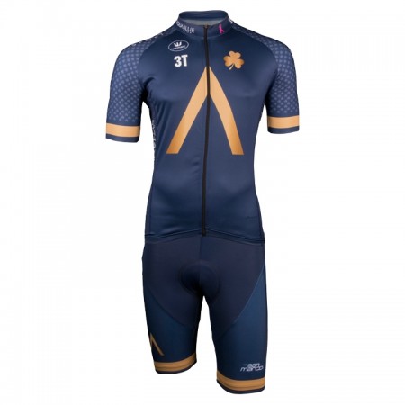 Tenue Cycliste et Cuissard à Bretelles 2018 Aqua Blue Sport N001